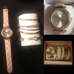 Elegant watch and bracelet set.